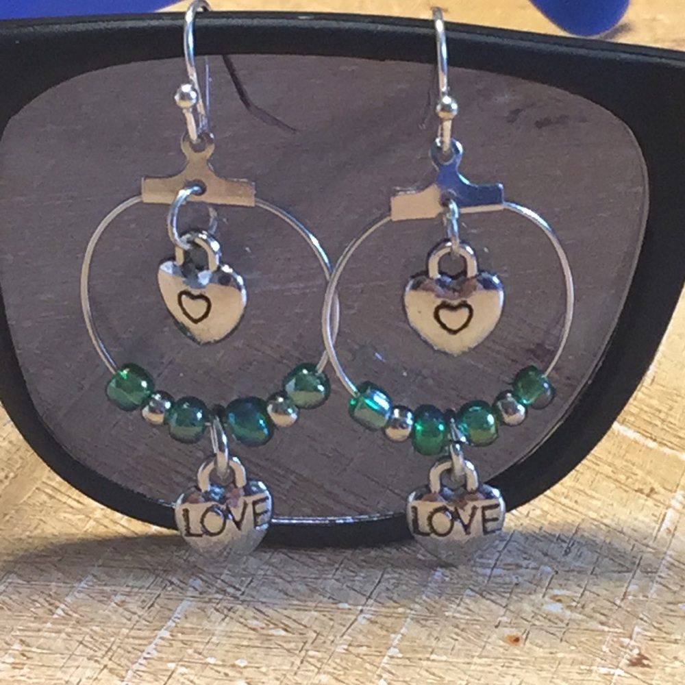 🌀Silver “love” earrings  (3/$20)